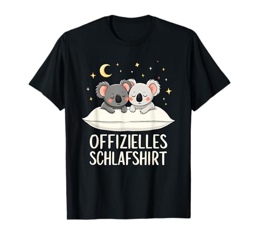 Süße Koala Schlafshirt Damen Herren Geschenke Offizielles Koala Koalas Paar T-Shirt Schwarz Unisex S