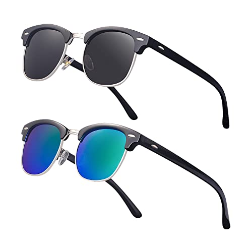 Image of Classic Semi Rimless Polarized Sunglasses for Men Women Half Frame Retro Driving Sun Glasses NP1006