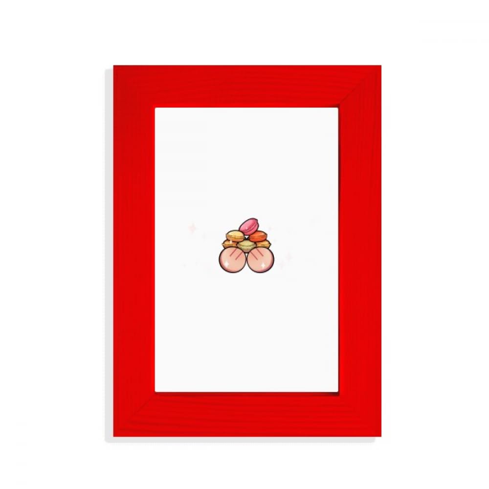 Cadre photo rouge Macaron de France en bois noble finition artisanale