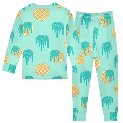 Pajama Sets Long Sleeve Sweet Donuts with Sprinkles Soft Comfy Sleepwear 2 Piece PJS 3-8T3