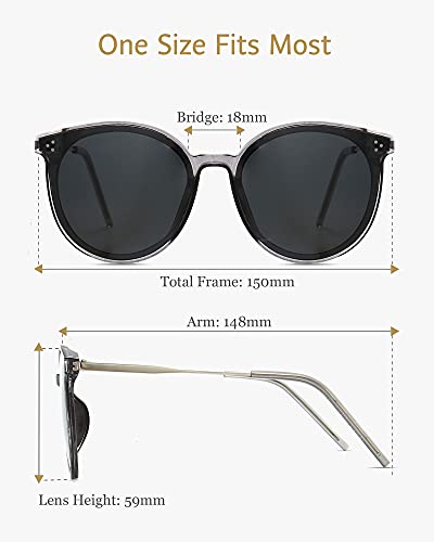 ANRRI Oversized Retro Round Polarized Sunglasses Unisex UV400 Blocking3