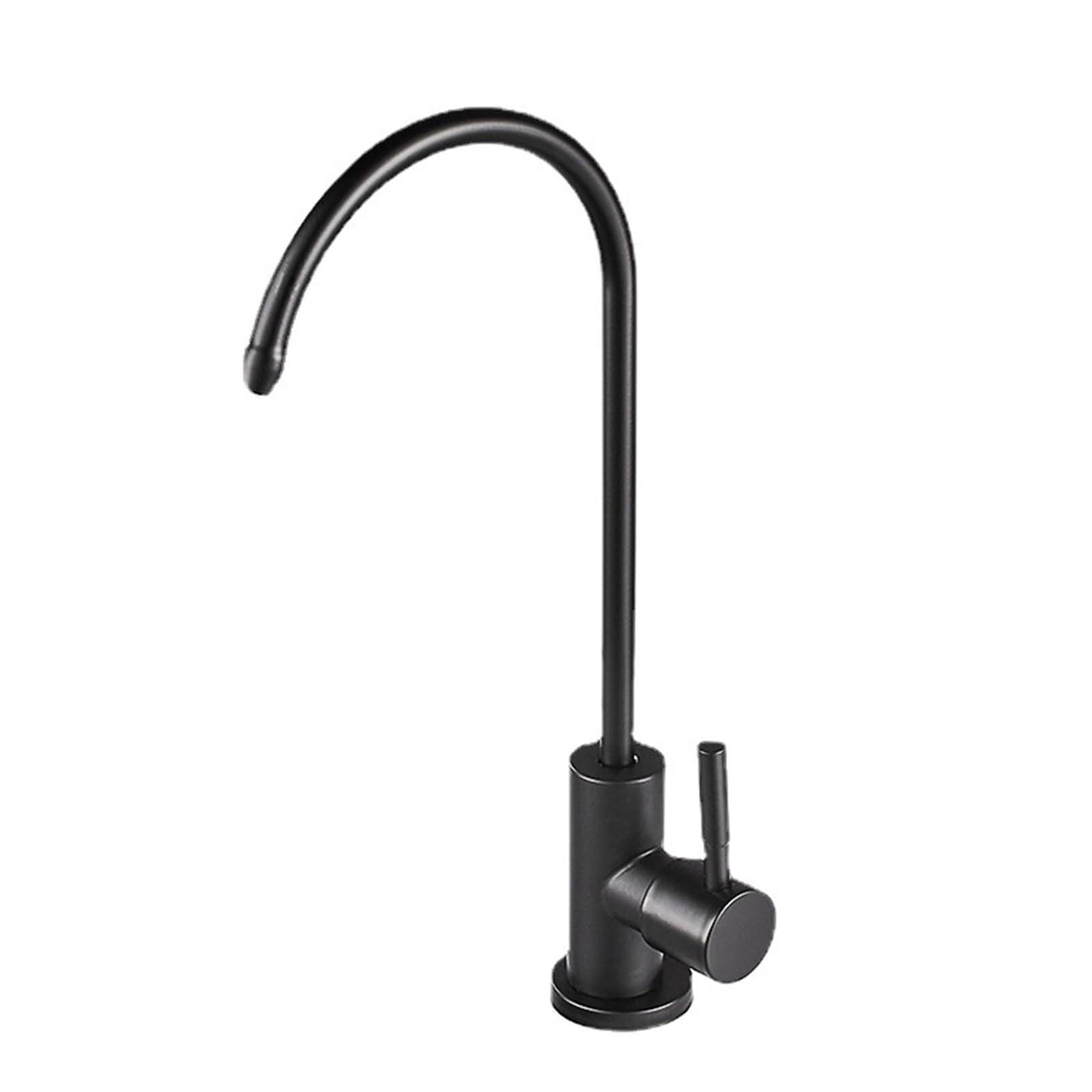 Iuoklu Black Faucet Drinking Water Filter Swan Neck Tap Kitchen Sink Faucet, Single Cold,Brushed Color ( A)