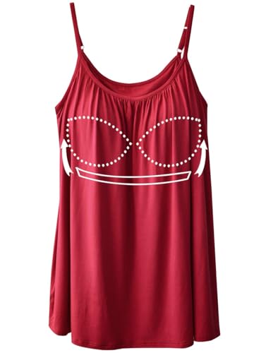 Image of Camisoles for Women with Built in Bra Adjustable Strap Tank Tops Cami Sleeveless Summer Tops for Workout Sleeping Traveling