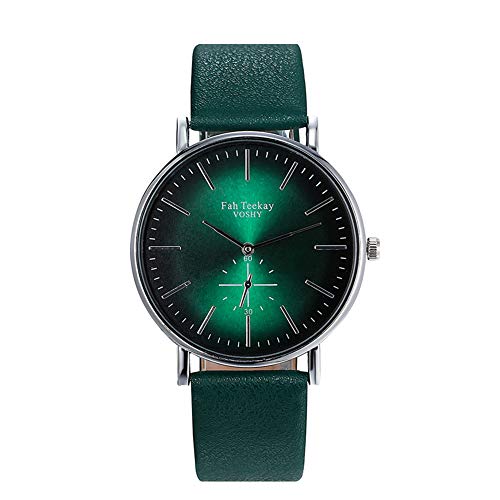 Preisvergleich Produktbild DishyKooker Armbanduhr für Herren und Damen, modisch, rundes Zifferblatt, Ledergürtel, stilvolle Waage Gr. Als Bild, Green Dial Green Band