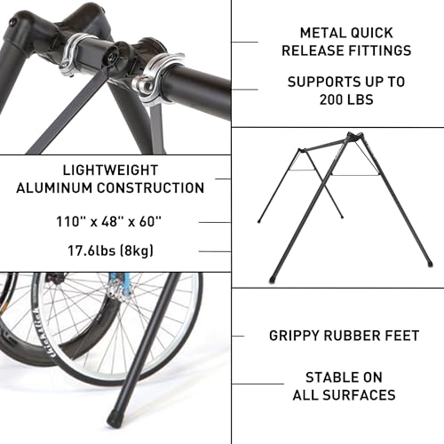 Feedback Sports | A-Frame Portable Bike Storage Rack with Travel Bag | Lightweight Collapsible Aluminum | Bicycle Hanger up to 8 Bikes | For Events | Black by Feedback Sports - Image 3