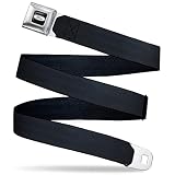 Buckle-Down Seatbelt Belt Reclaimed Black Panel, Ford Emblem, Adult Reg (30'-44')