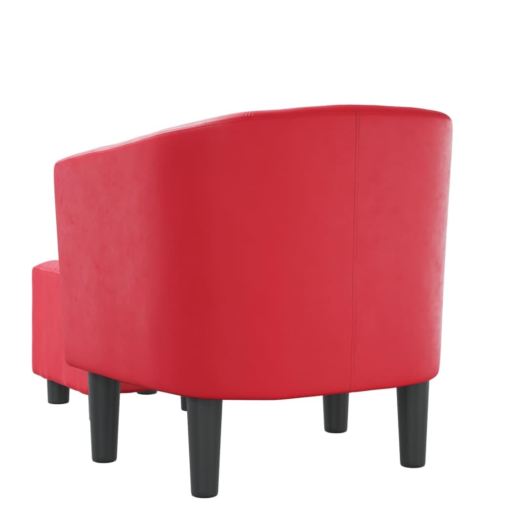 Solivagant Fauteuil avec Repose-Pied Rouge Similicuir,(13.4 KG)