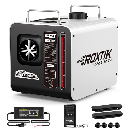 RDXTIK 8L Diesel Heater, 8KW 12V/24V/110V/240V All in One Diesel Heater with LCD Switch, Remote Control, Muffler for Truck, RV, Home, Car, Campers, Boat, White
