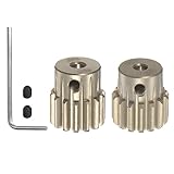 sourcing map 32P 7075 Aluminium-Ritzel-Motorzahnradsatz, 2 Stück, 14T 15T, passend für 1/8 Zoll RC-Motorwelle, 32-Teilungszahnräder für RC-Autos, mit Innensechskantschlüssel