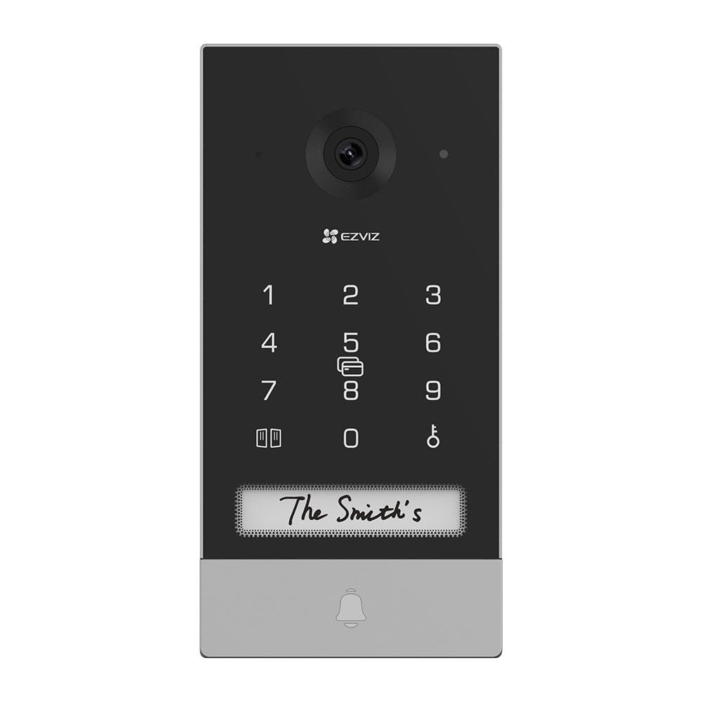 EZVIZ EP7 WLAN Video Gegensprechanlage 2K, Kabellose Türsprechanlage mit Kamera & Bildschirm 7" Touchscreen, RFID, PIN Code, Solarpanel, 162° Weitwinkel, Nachtsicht, App Steuerung