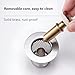 2 Pack Pop-Up Sink Drain Stopper with Strainer Basket, Universal Anti-Clogging Bathroom Sink Plug, Solid Brass Core & Stainless Steel Filter, Fits 1.1