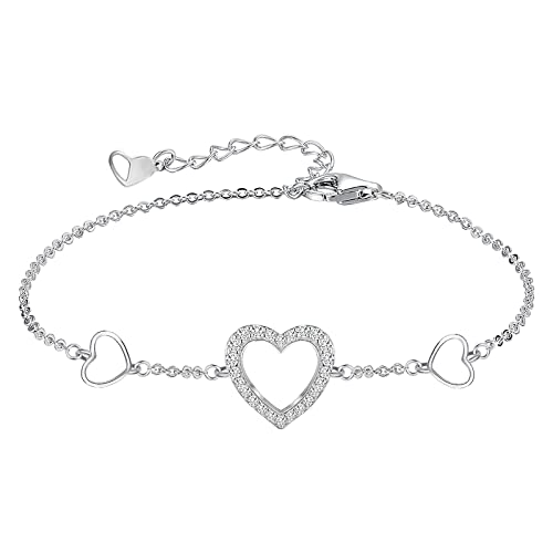 Epoch World 925 Sterling Silber Armband Damen Armbänder Herz Armband...