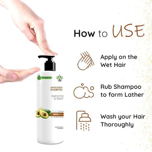 Image of GIR Avocado Shampoo - For Gently cleanses & smoothens| Sulphate & Parabens Free | | Reduces Frizz, Retains Moisture & Conditions Strands | 1L