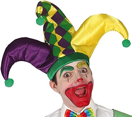 Guirca- Cappello Clown Joker Giullare, Multicolore, Adulto, 13166 : Guirca:  Amazon.it: Abbigliamento