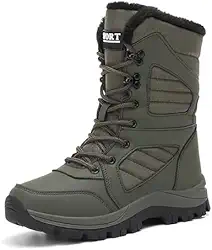 Botas de neve femininas impermeáveis com cadarço de inverno confortáveis e forradas com pele leve antiderrapante plataforma cano médio para viagens e trabalho