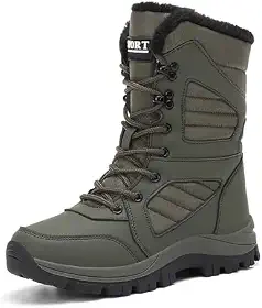 Botas de neve femininas impermeáveis com cadarço de inverno confortáveis e forradas com pele leve antiderrapante plataforma cano médio para viagens e trabalho