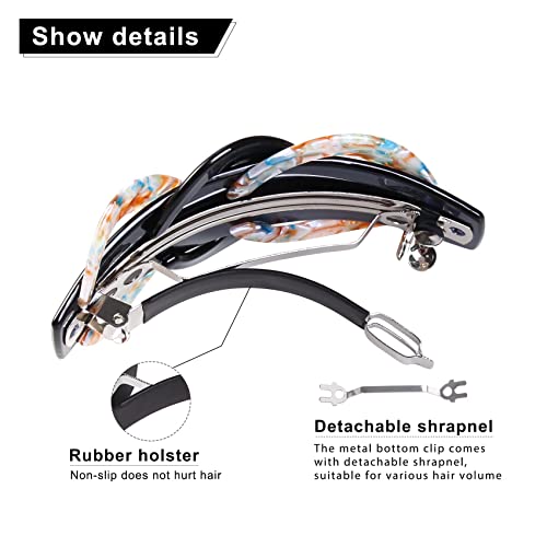 3 Pieces Hair Barrettes,Large Barrettes For Women,Hair Clips Barrettes French Rectangle Snap Hair Barrettes Acrylic Tortoise,Hair Clip For Thick And Medium Hairs,Hair Clips Snap… (Tortoiseshell-2) #TOP5