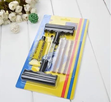 Tubeless Tyre Puncture Repair Kit for Car, Bike, Scooter & SUV - Universal Emergency Tyre Fix Tool Set, Flat Tire Puncher Repair Kit