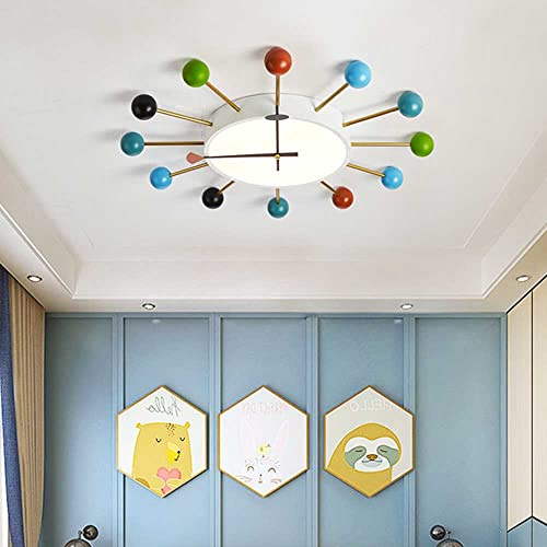 Plafonnier moderne horloge créative à intensité variable pour chambre