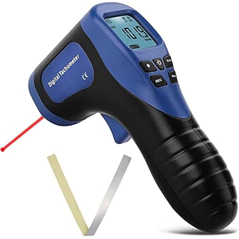 FITNATE Digital Non-Contact Handheld Laser Photo Tachometer Motor Speed Gauge Tester Rotational Record with Reflective Tape Cover