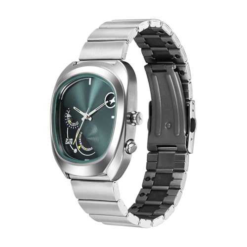 Image of Fastrack Cosmic Tribe Quartz Green Shaped Dial Men's Watch | Stainless Steel Strap Material | Watches for Men Analog - 3327SM01