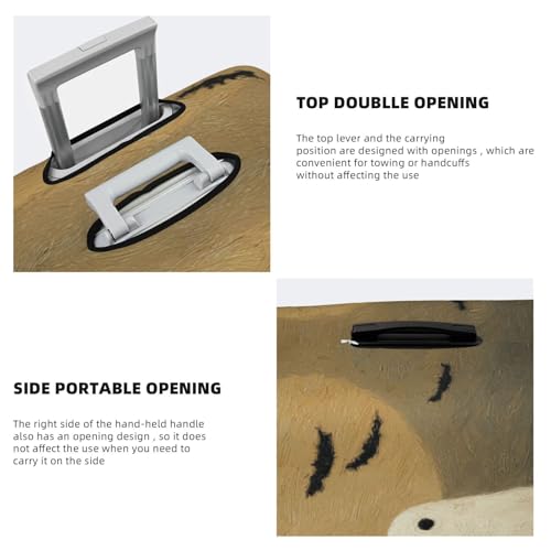 Cute Ghost White Cat Sitting On Broom Elastic Travel Luggage Covers Dustproof Scratch-Resistant Suitcase Protector Fit 22-24 Inch3