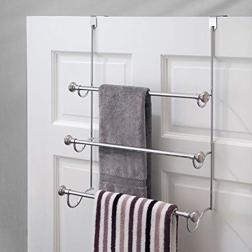 iDesign-Over-the-Door-Towel-Rack-The-York-Collection-15-x-7-x-228-Brushed-Nickel