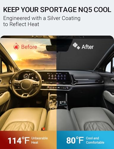 Image of Proadsy Windshield Sun Shade for Kia Sportage NQ5 2023 2024 2025 2026 4-Layer Foldable Front Sunshade Protector Sun Visor Blocks UV Rays Keep Car Cooler Accessories