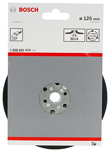 Bosch Accessories 1608601033 Plateau de ponçage 125 mm / 12200 tours par minute & Disques abrasifs sur fibres pour Meuleuses angulaires Corindon Diamètre 125 mm, Grain 60 - Lot de 5 feuilles – vue 4