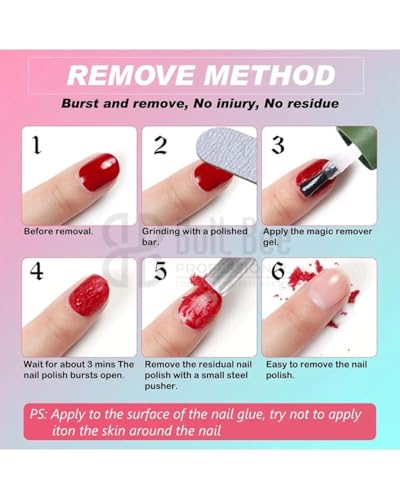 Image of Bolt Bee Magic Gel Polish Remover for Easy Soak-Off in 1-2 Minutes | Quick Tool for Acrylic, Gel & UV Nail Extensions | Nail Care Accessory for Women - 15 ML