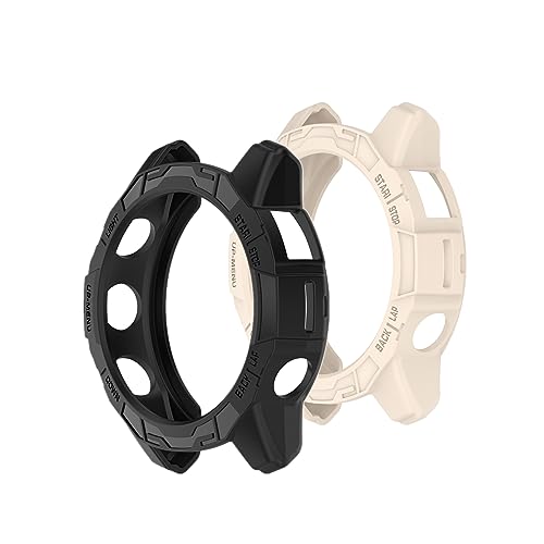 Muovrto Protective Cover for Garmin Fenix 7X/Fenix 7X Pro,Anti Drop TPU Protective Case for Garmin epix Pro (Gen 2)51mm (Black+khaki)