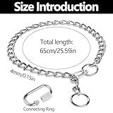 Kettenhalsband Hund, 65cm Hundehalsband Kette Edelstahl Hundehalskette mit Sicherer Schnalle Verstellbare Hundehalsband Kette Halsband für Hund Spazieren Gehen