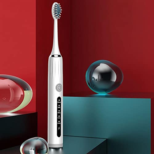 Mllkcao Eletric Toothbrush USB Charging 5 Modes with 4 Heads Household Super Clean Smart Home Accessories, White