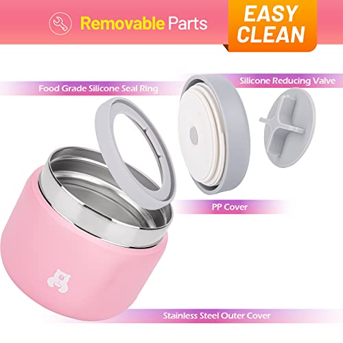 Termo de sopa infantil Charcy de 9 oz en acero inoxidable rosa 5