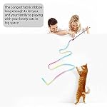 Cat Wand Toys Interactive Kitten Toys for Indoor Cats Colorful Teaser Wand String for Exercise Kitten Stick Kitty Rope Toy Rainbow Ribbon Cat Charmer -2Pcs - Image 4