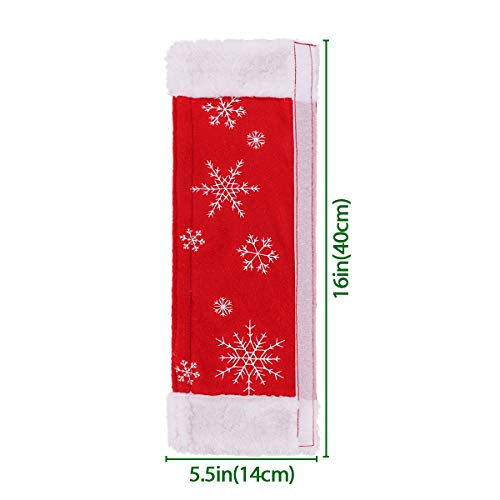 image for Ivenf Christmas Decorations Refrigerator Door Handle Cover, Set of 4 E