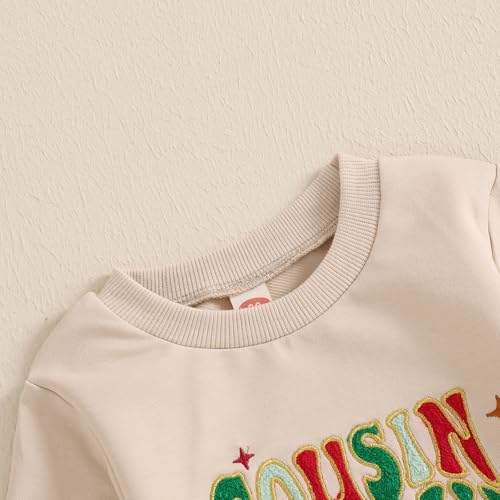 Baby Girl Christmas Outfit Toddler Gingerbread Cousin Crew Sweatshirt Oversized Sweater Kids Fall Winter Clothes2