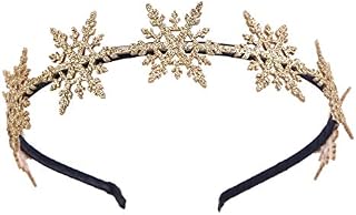 Lurrose Snowflake Headband Glitter Christmas Headband Christmas Hair Accessories Silver