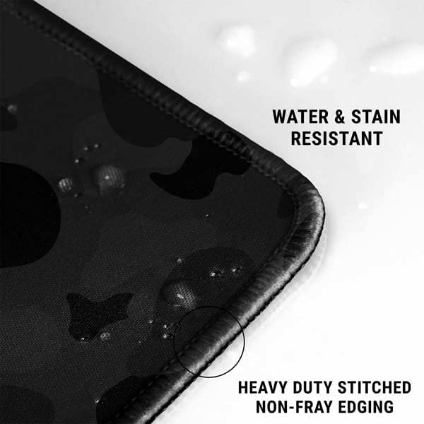 Vista 81 de Skinit Alfombrilla de mouse grande para juegos, diseño de camuflaje de dientes de tiburón con bordes cosidos, impermeable, base de goma