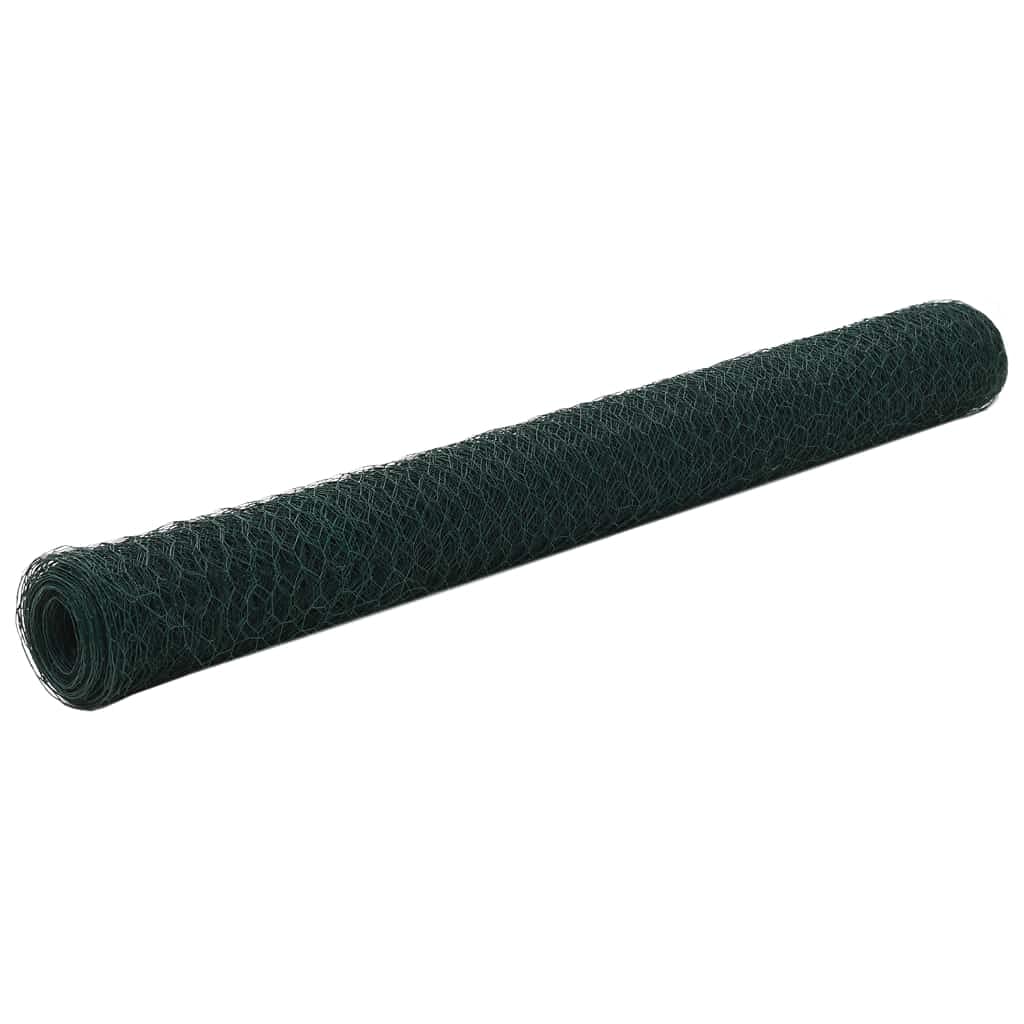 Homgoday Alambrada de gallinero Acero Revestimiento PVC Verde 25x1,2 m Alambrada gallinero galvanizada Recubrimiento Cerca de Alambre, alambrada metálica, Rollo de Alambre de MallaVerdeVerde Tipo1