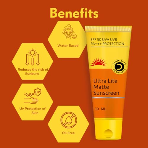 Ultra Lite Matte Oil Free Water Based Sunscreen SPF 50 For Oily Acne Prone, Dry & Combination Skin, Daily Use Broad Spectrum UVA UVB No White Cast... - Image 4