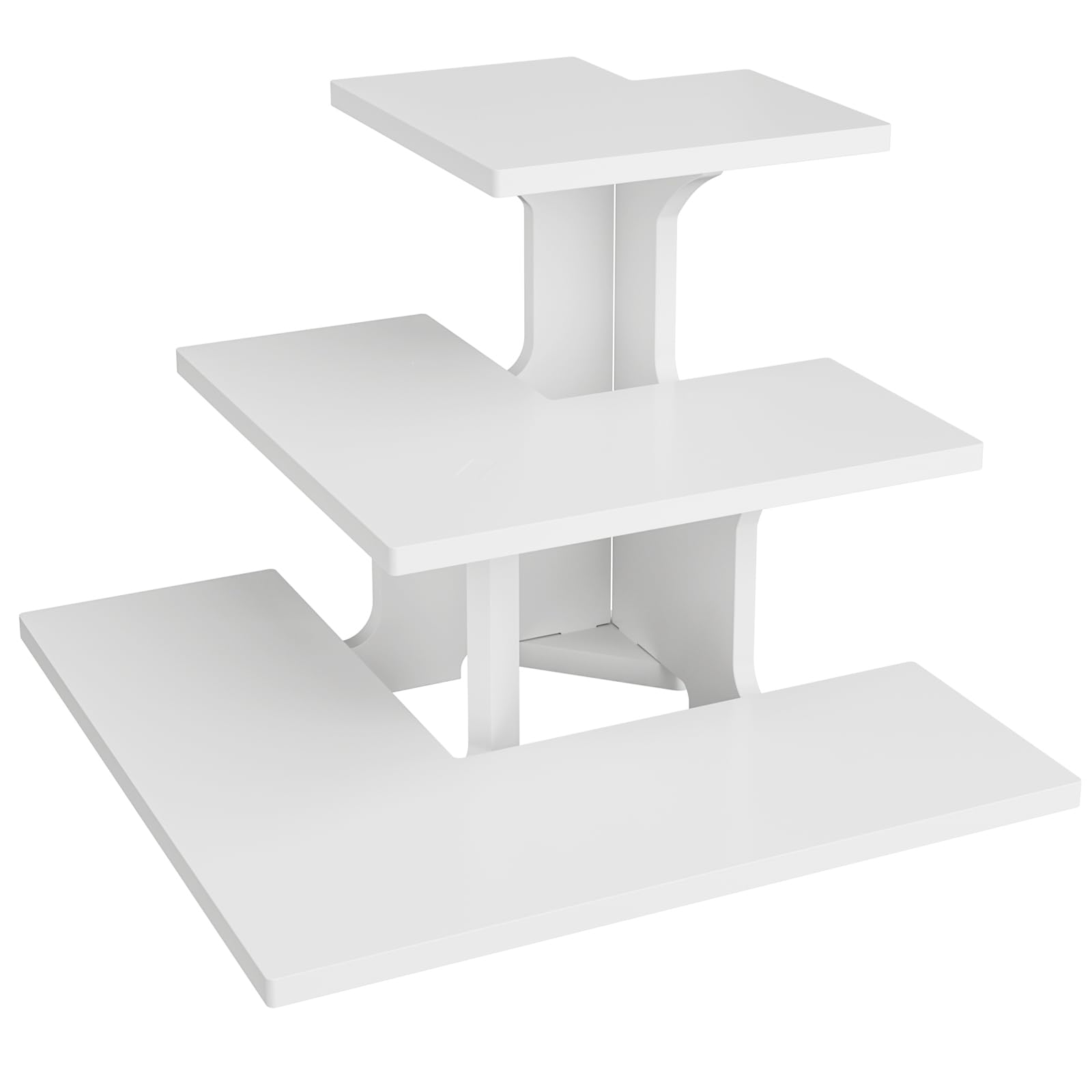 WEITELAI 3 Tiers Farmers Market Stand, Display Stand Portable for Store White Display Stands for Vendor events, Cupcake, Candles, Glasses, Jewellery, Display Shelves for Vendors