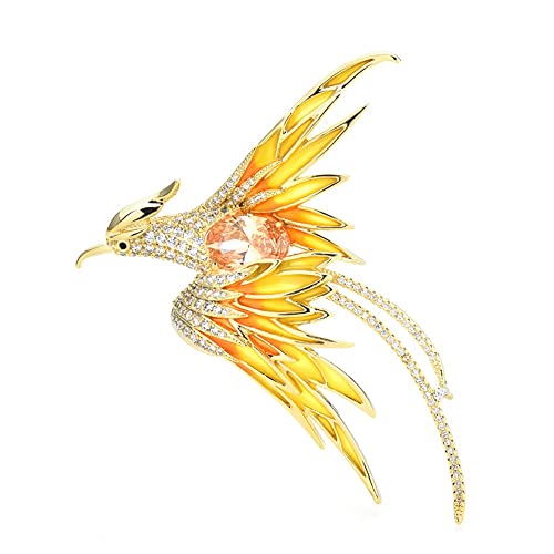 Broche phénix multicolore accessoire chic pour le bureau et les banquets
