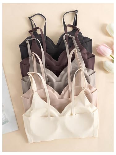 Verdusa Women's 5Pack Padded Seamless Bralettes Bra Camisole Top2