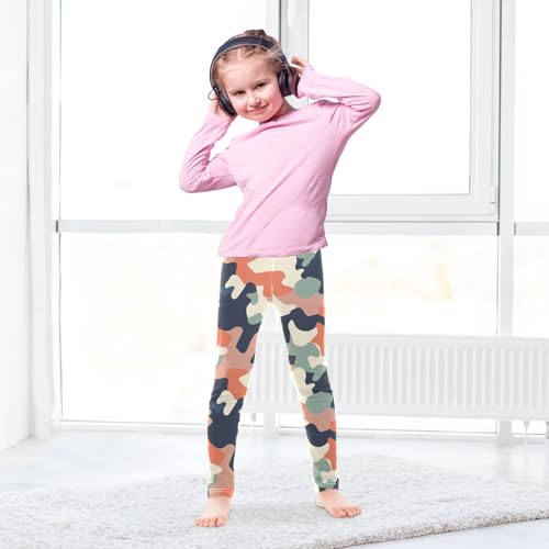 Camouflage Colored Girls Casual Leggings for Kids Printed Long Pant Bottoms Stretch and Soft4