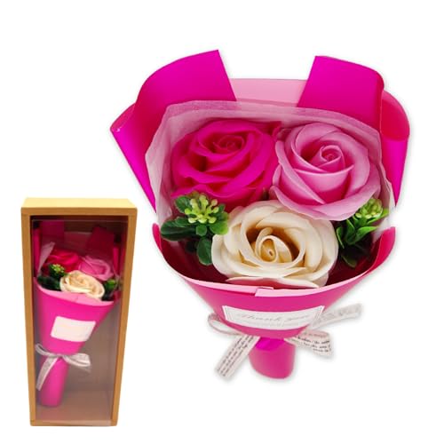 BIO フレグランスソープフラワー フェアリー3輪ローズBOX ギフトボックス お祝い 記念日 誕生日 発表会 ブライダル パーティー プレゼント 送別会 ハロウィン 七五三 いい夫婦の日 お歳暮 クリスマス (フランボワーズ)
