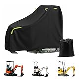 Wasserdichte Baggerabdeckung, atmungsaktive Minibaggerabdeckung, Baggerplane mit Reißverschluss, reflektierender Streifen, elastischer Saum, Sonne, Regen, Staub, Wind, UV-Schutz (für 800–1600 kg)