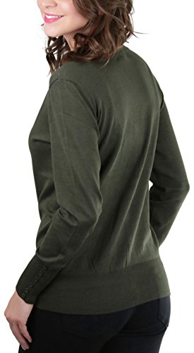Image of ToBeInStyle Women's Long Sleeve Button Down V-Neck Cardigan