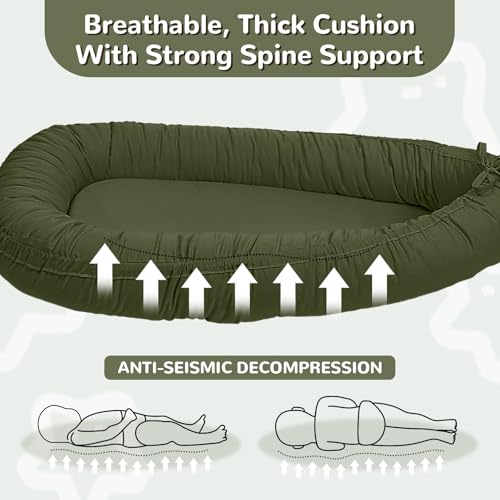 Image of EAQ Baby Lounger, Infant Lounger for Newborn,Portable Baby Nest Cover Breathable & Soft, Newborn Essentials