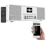 Identifica las recomendaciones de la minicadena retro vintage 2 VR-Radio Discos compactos Radio: Radio por Internet estéreo con Reproductor de CD, Dab + / FM y Bluetooth, 40 vatios, Blanco (LENGUADO Radio Discos...